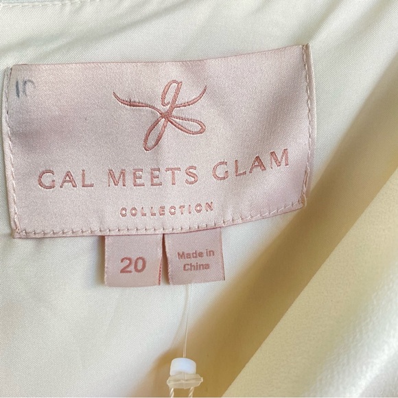 Gal Meets Glam Juliet Ruffled Hi-Low Ivory White Cowl Neck Sleeveless Midi dress - Picture 10 of 15